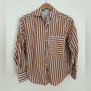AYR Women’s Shirt with Brown and White Stripes